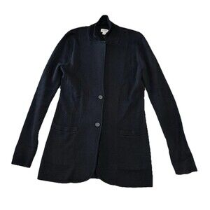 J. Crew Factory Sweater Blazer Black Career G9309 100% Cotton Women’s Sz XS